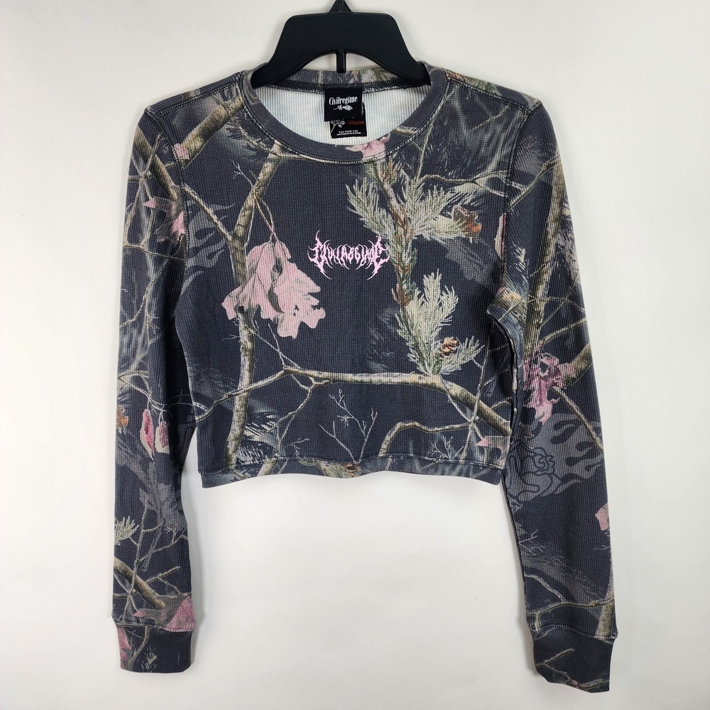 Civil Regime Top Women's M Forest Seamless Camo Rose Crop Active Stretch
